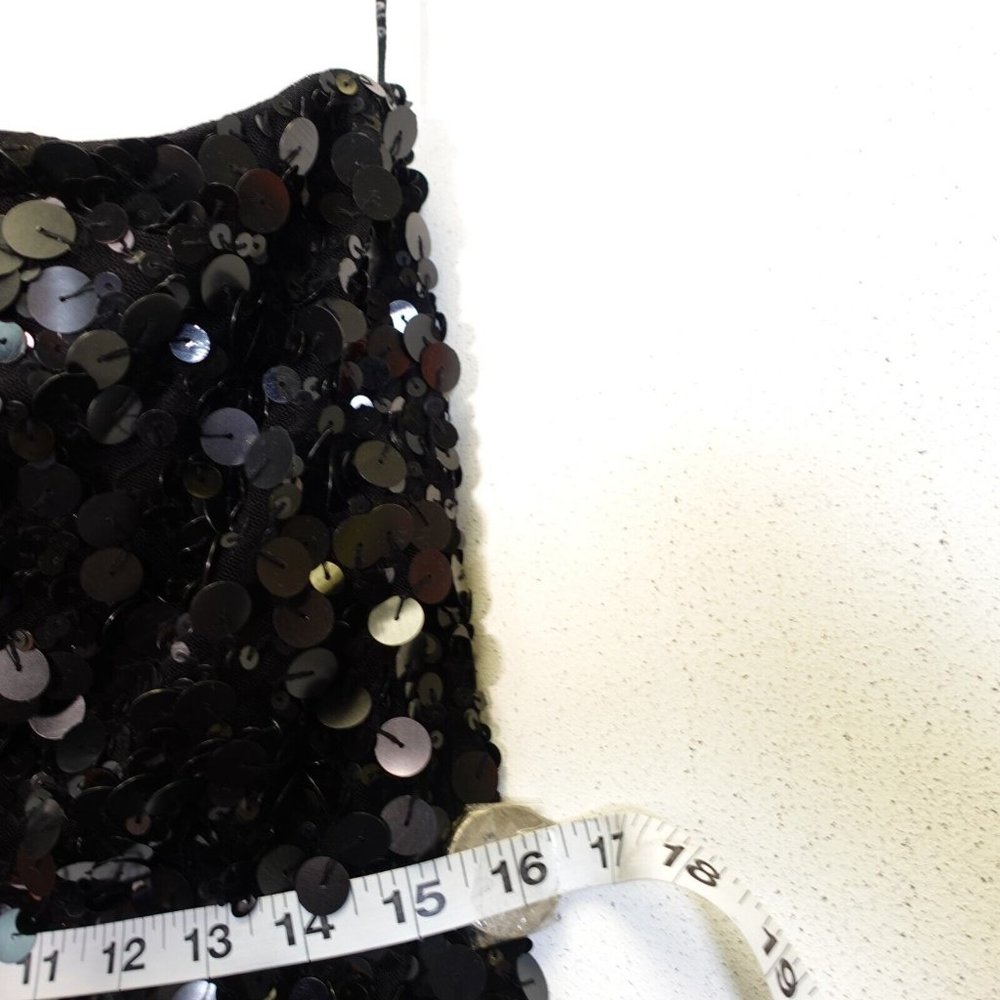 Scala Dress Small Black Mini Bodycon One Shoulder Sequin Party Evening Allover - Picture 6 of 11